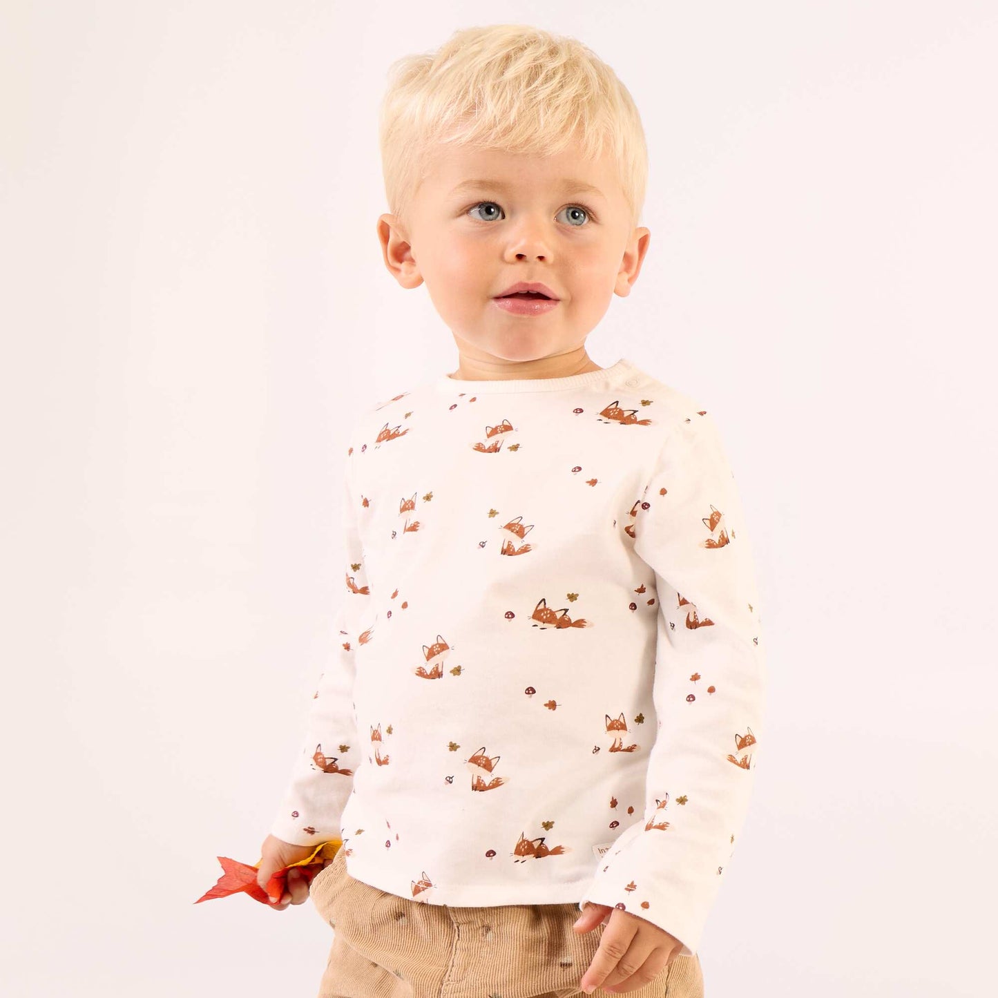 Long-sleeved printed T-shirt BEIGE