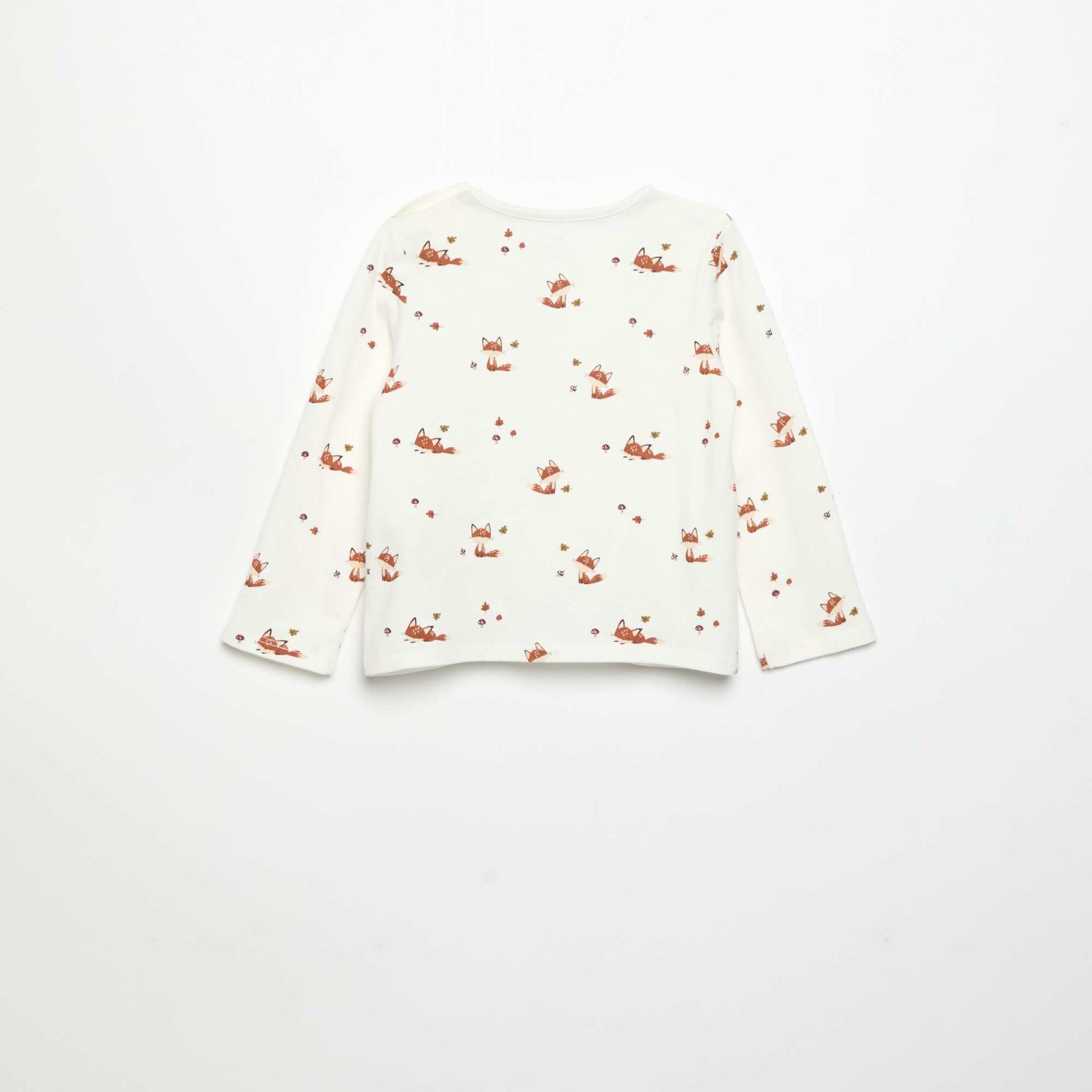 Long-sleeved printed T-shirt BEIGE
