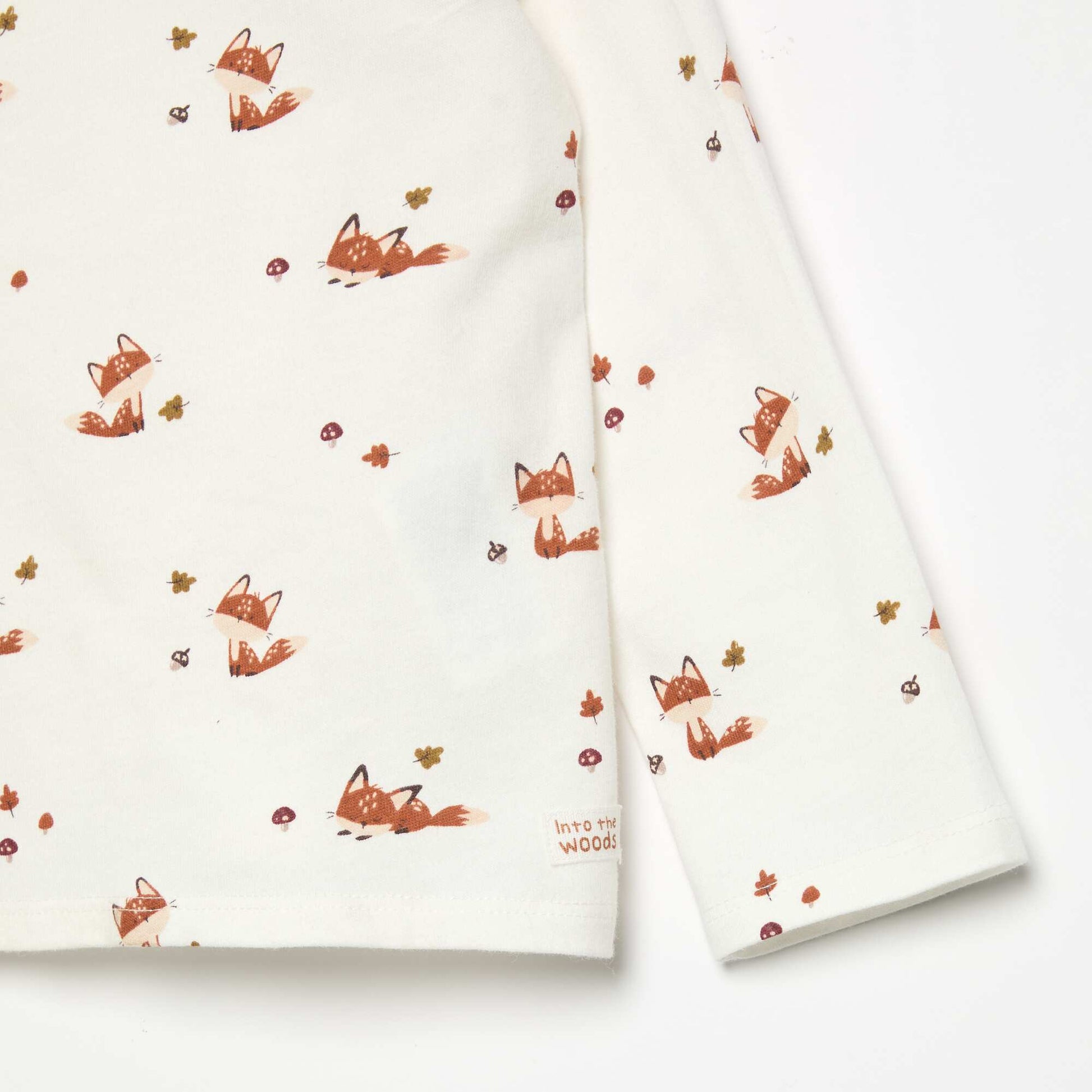 Long-sleeved printed T-shirt BEIGE