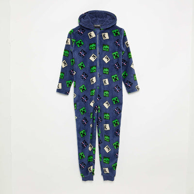 Long \'Minecraft\' Onesie BLUE