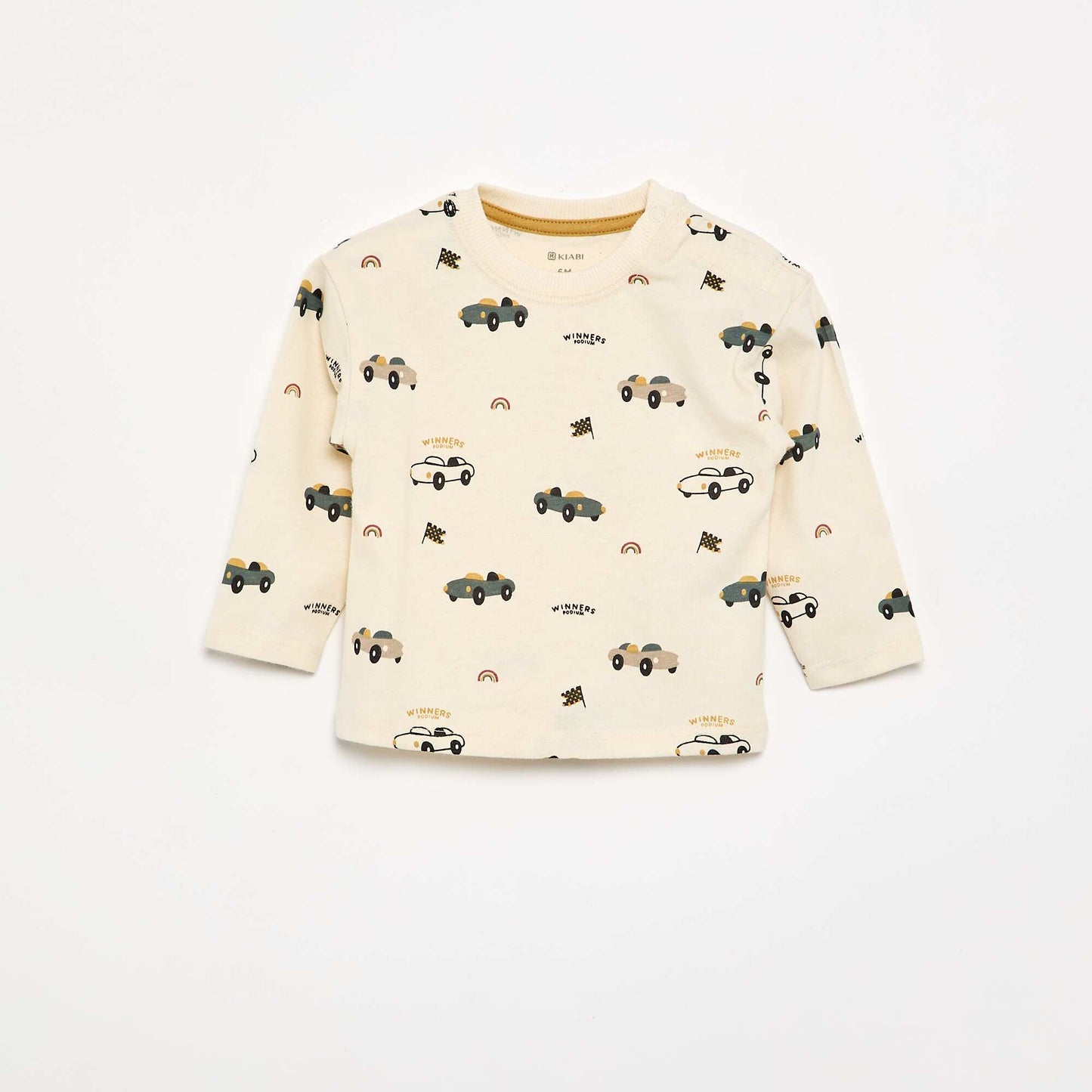 Printed long-sleeved T-shirt WHITE