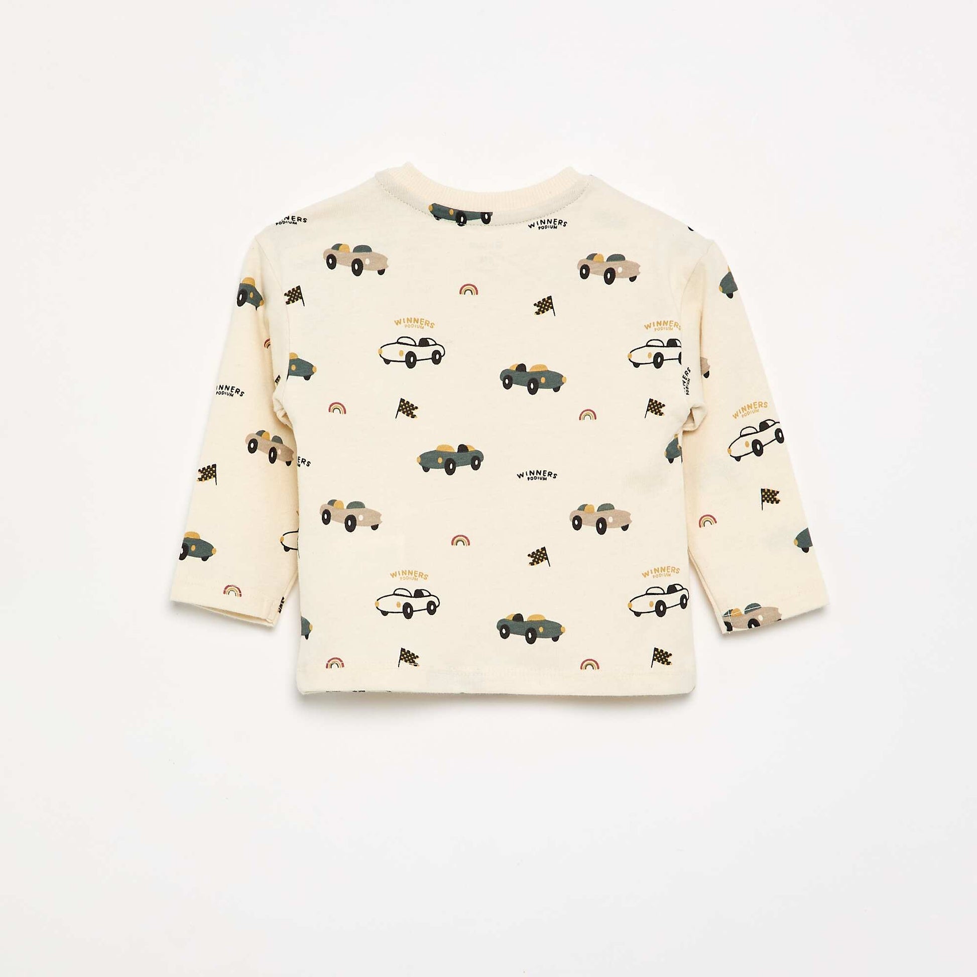 Printed long-sleeved T-shirt WHITE