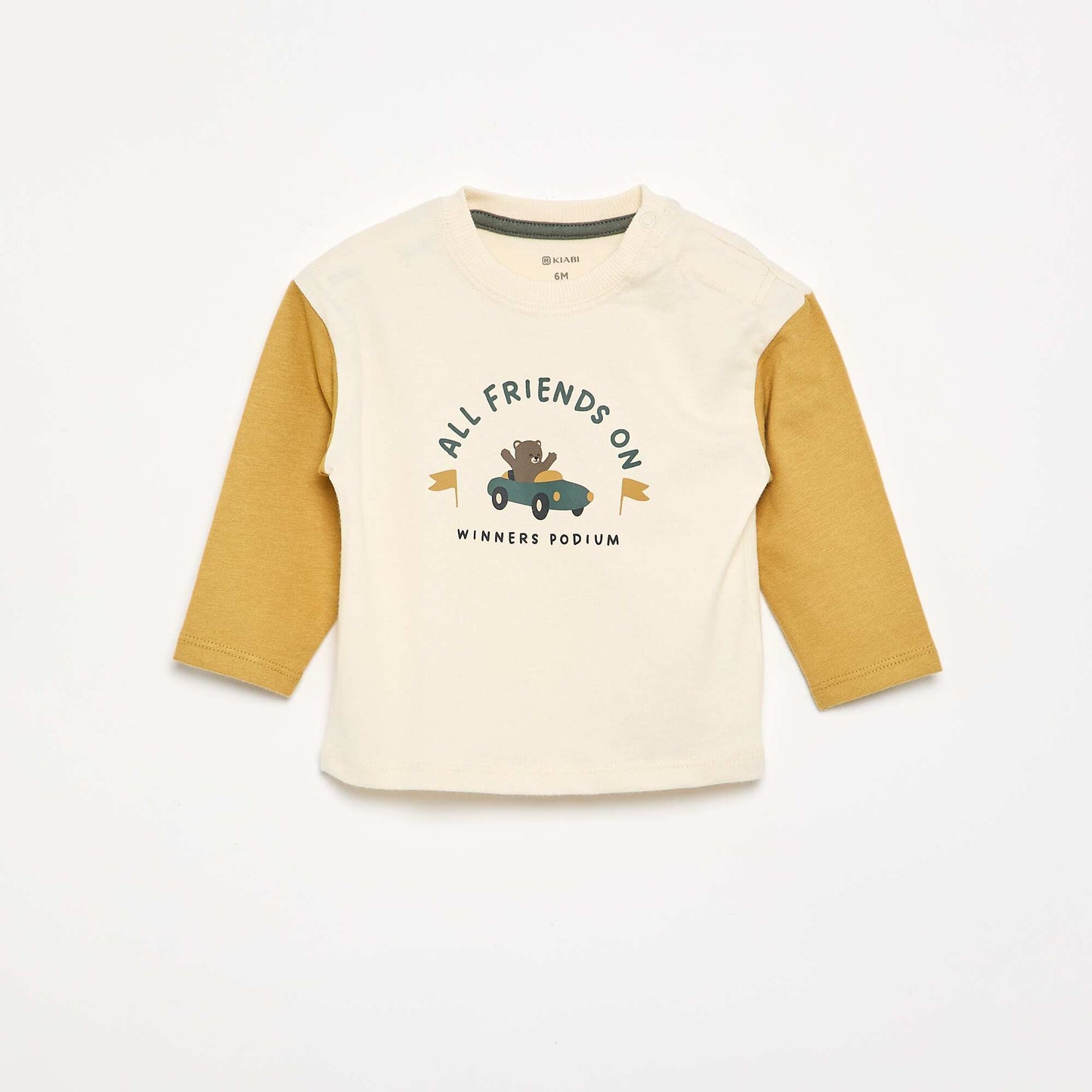 Printed long-sleeved T-shirt WHITE