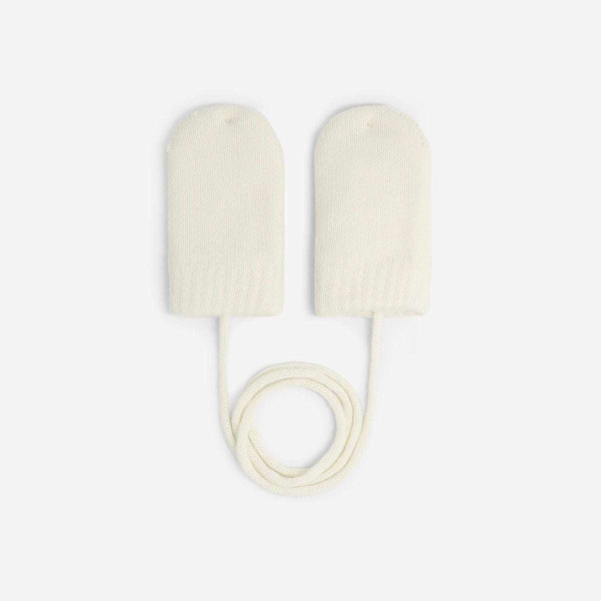 Pair of mittens with a cord BEIGE