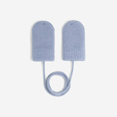 Pair of mittens with a cord BLUE