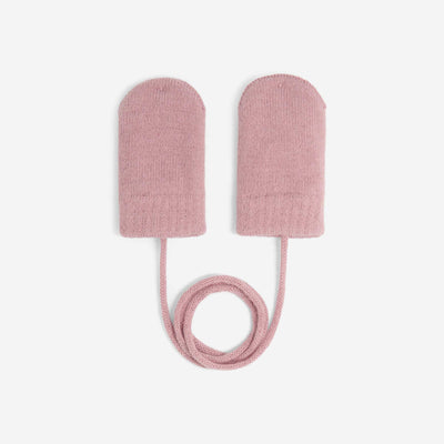 Pair of mittens with a cord PINK