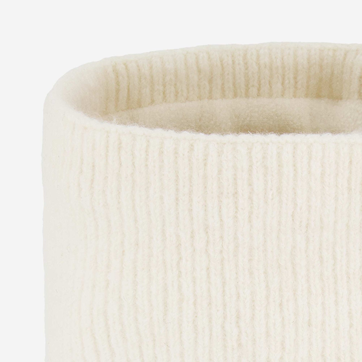 Fleece-Lined Knitted Neck Warmer BEIGE
