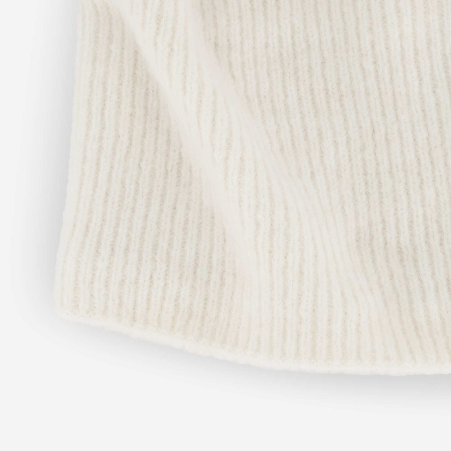 Fleece-Lined Knitted Neck Warmer BEIGE
