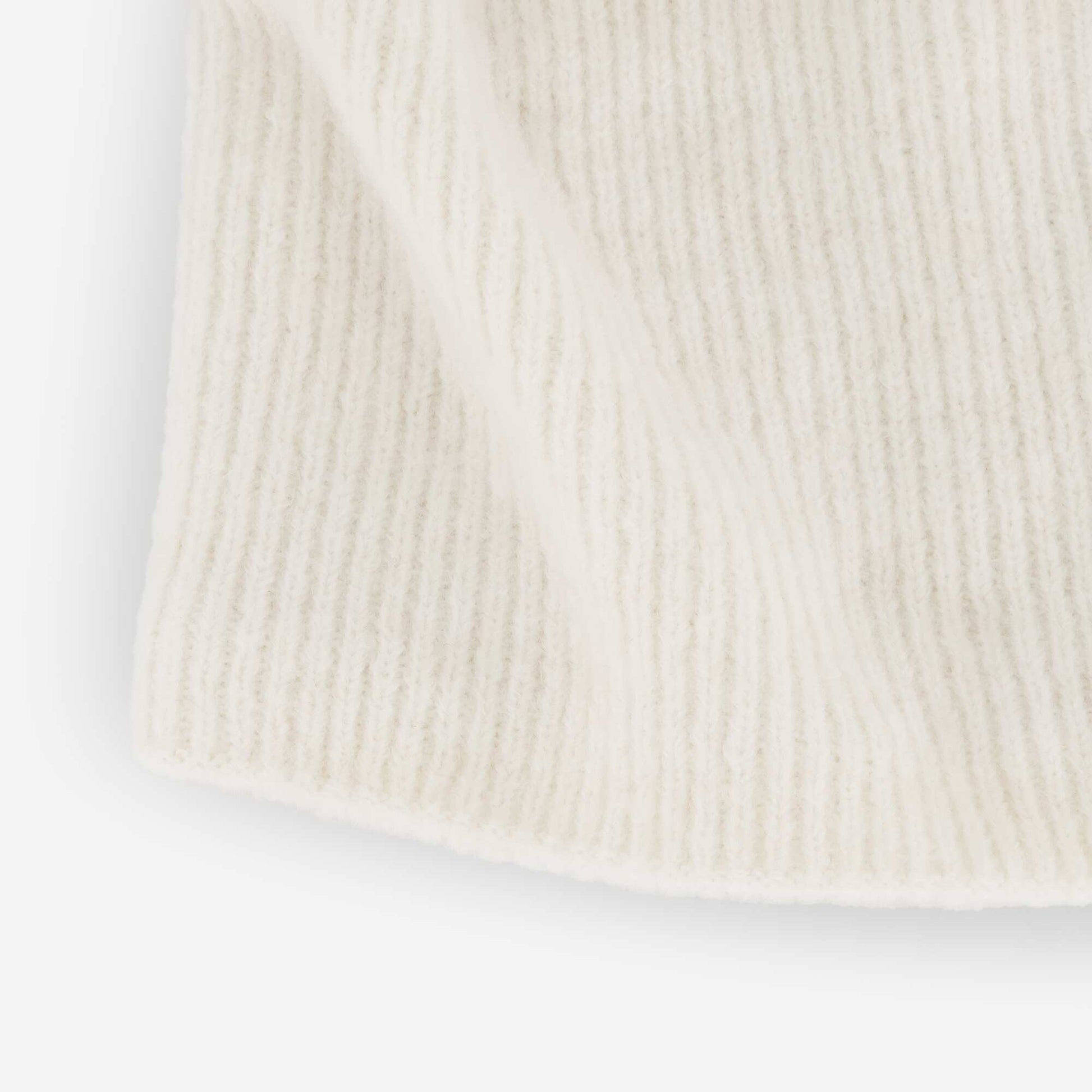 Fleece-Lined Knitted Neck Warmer BEIGE