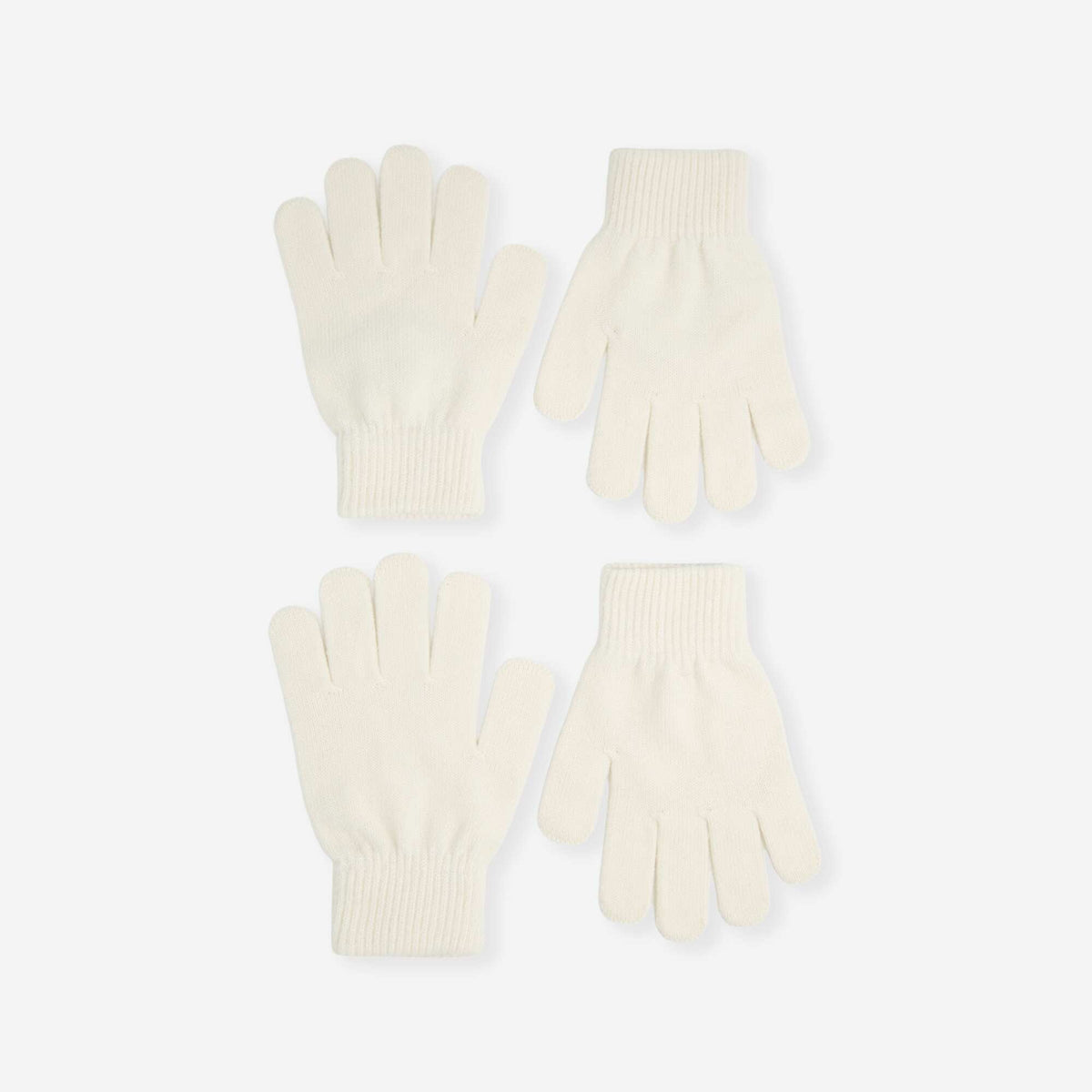 Pack of 2 pairs of knitted gloves BEIGE