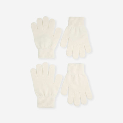 Pack of 2 pairs of knitted gloves BEIGE
