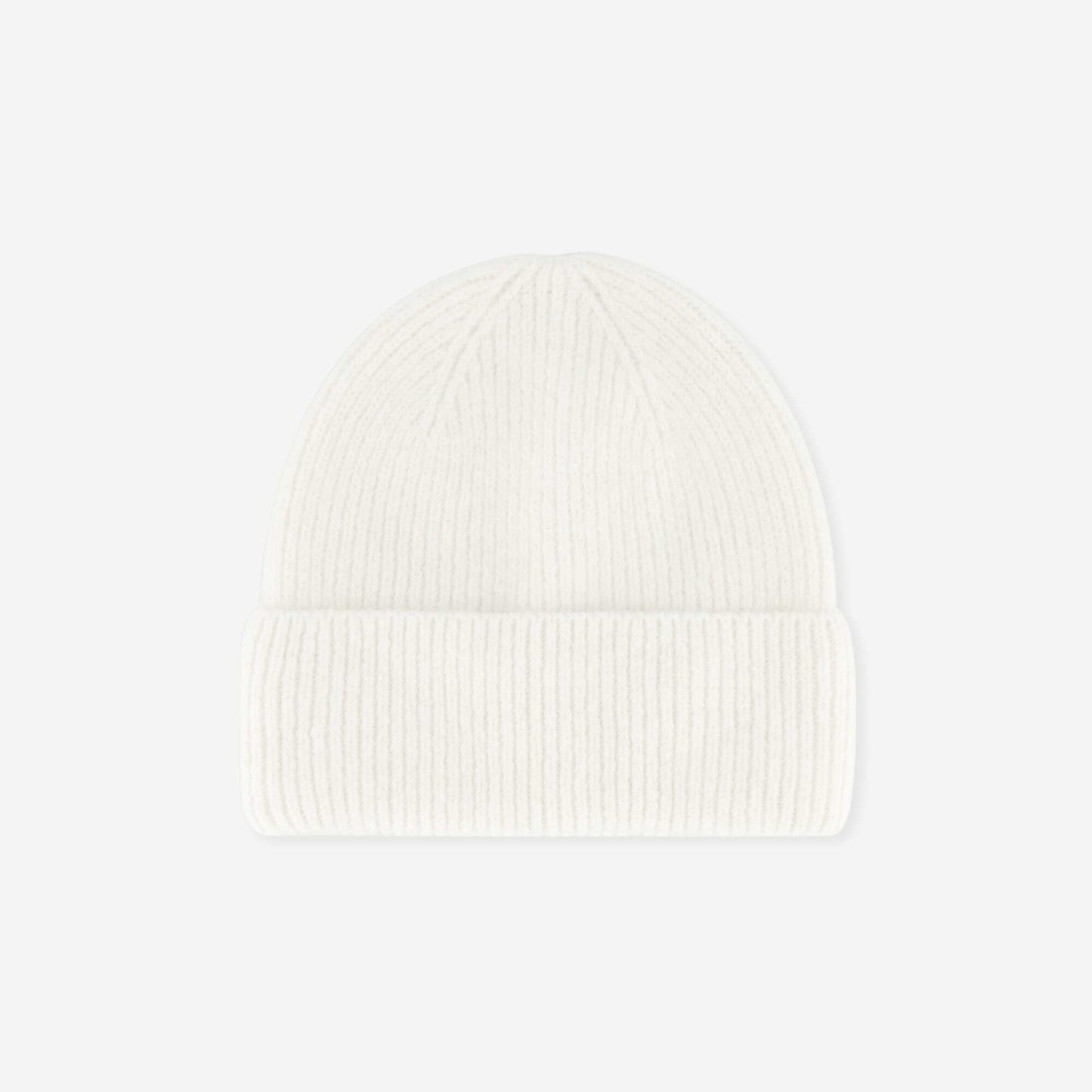Solid Beanie with Fold-Over Cuff BEIGE