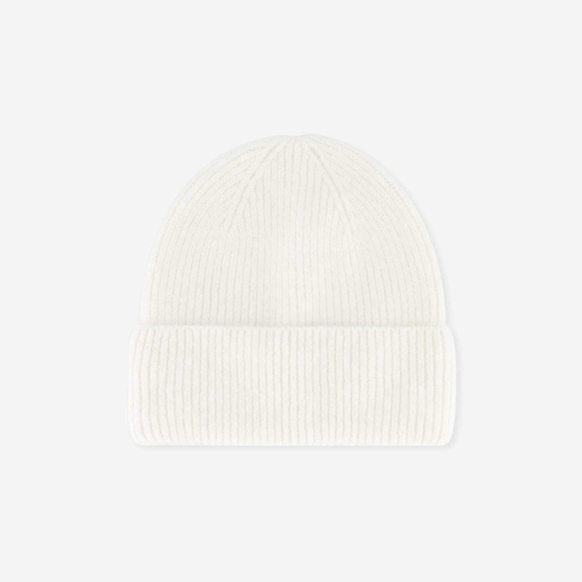 Solid Beanie with Fold-Over Cuff BEIGE