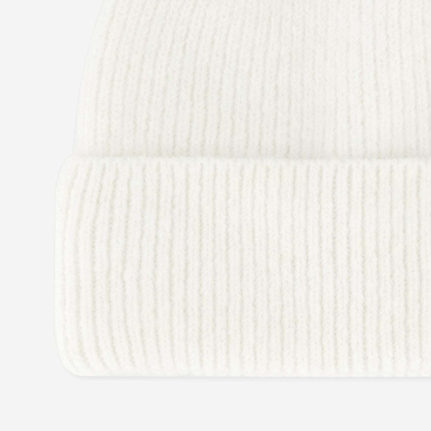 Solid Beanie with Fold-Over Cuff BEIGE