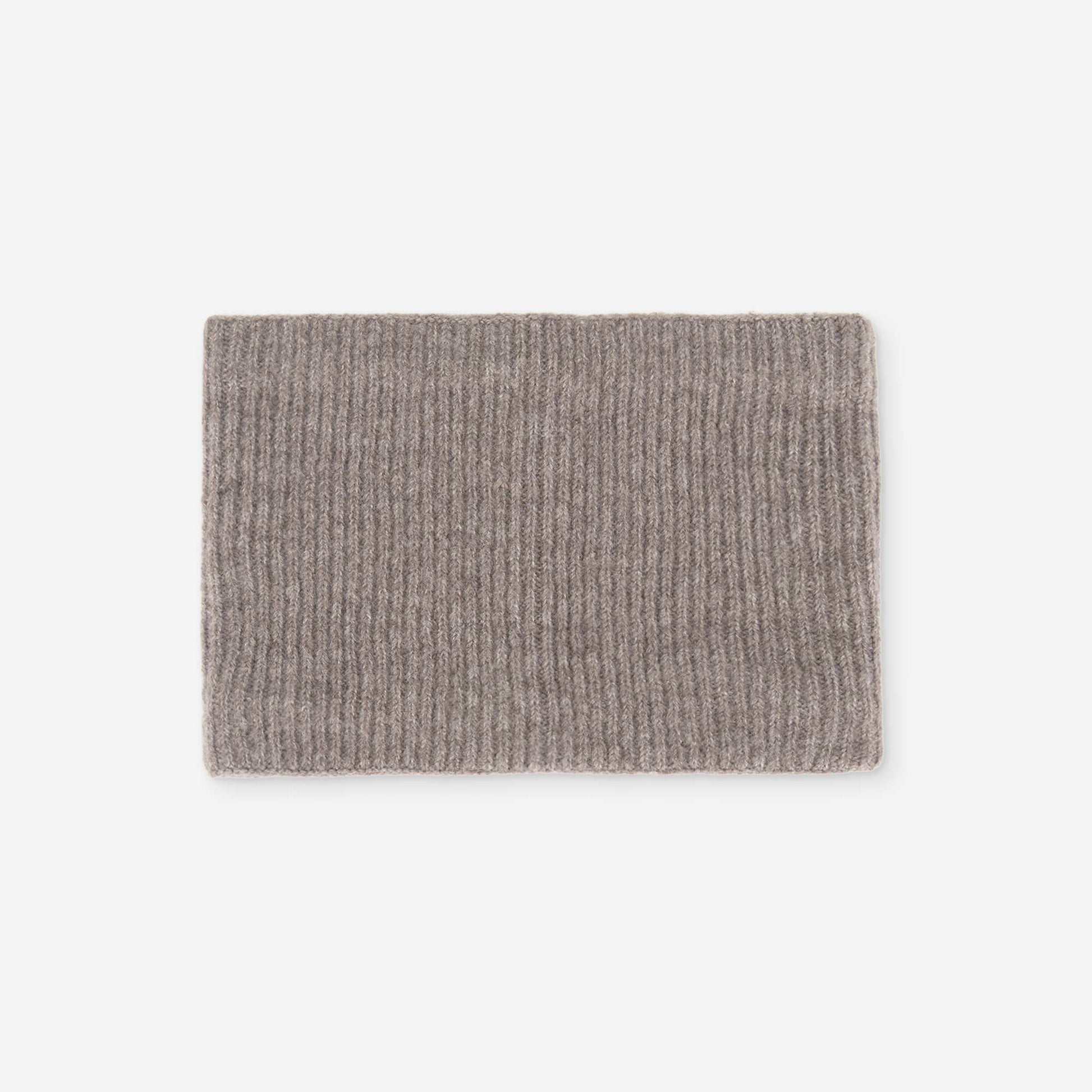 Ribbed knit neck warmer BEIGE