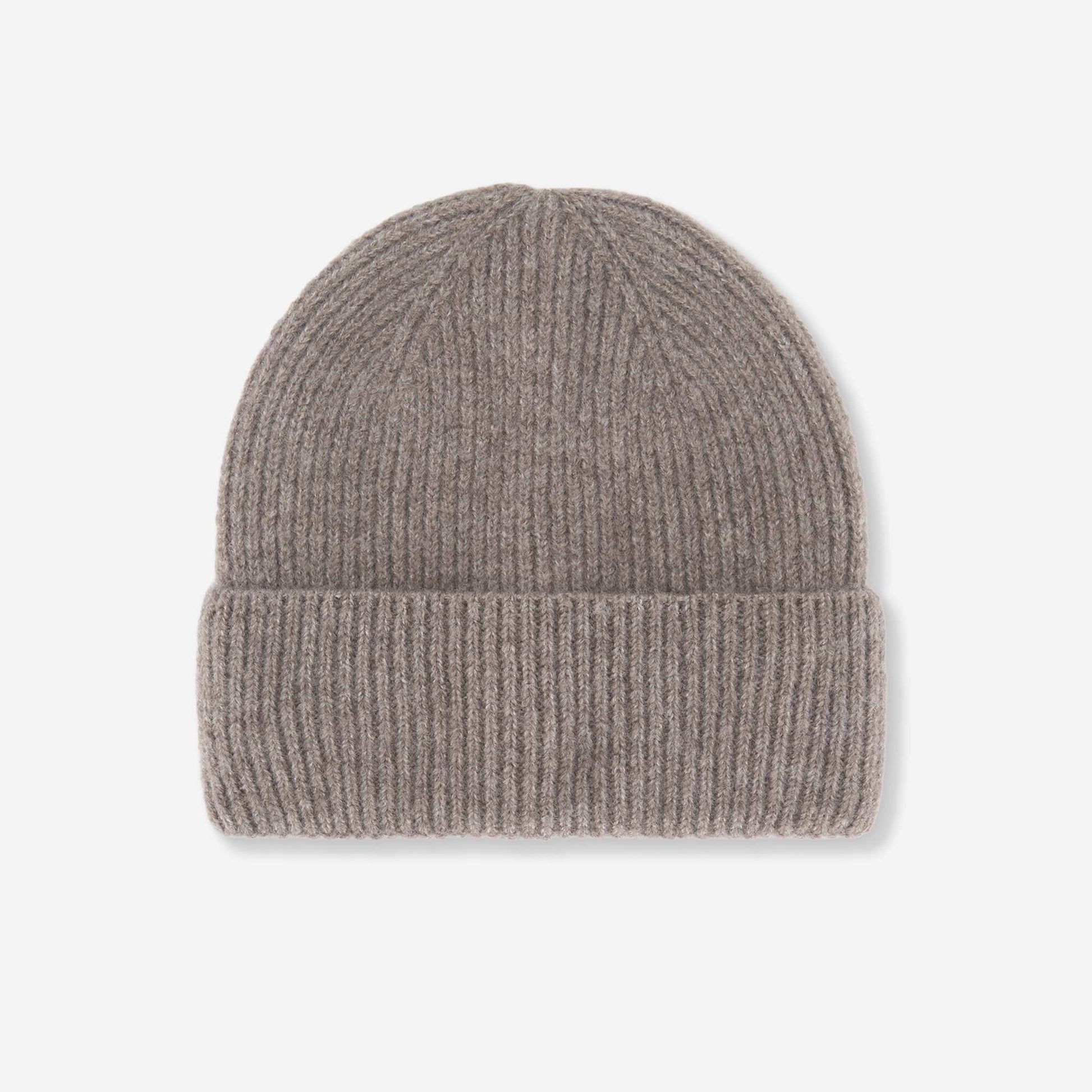 Solid Ribbed Knit Beanie BEIGE