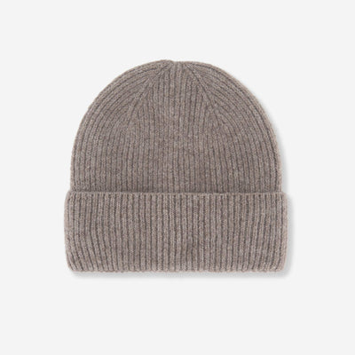 Solid Ribbed Knit Beanie BEIGE