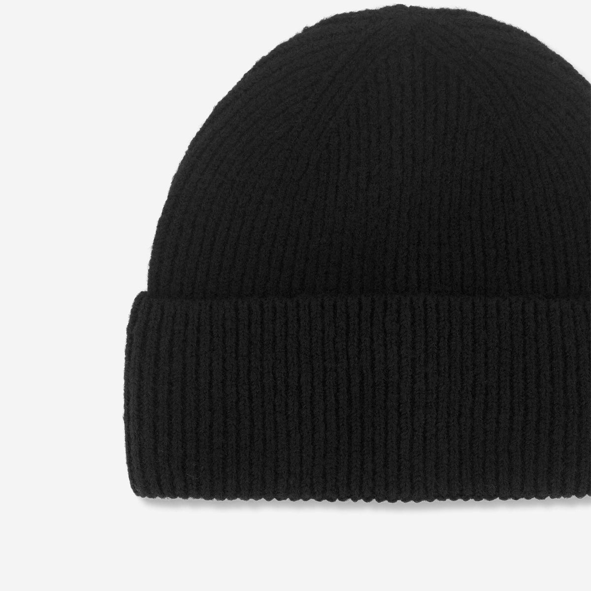 Solid Beanie with Cuff BLACK