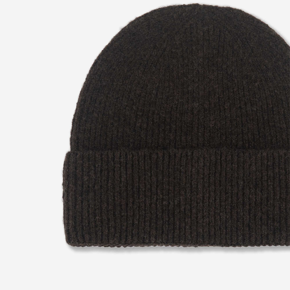 Solid Beanie with Cuff BROWN