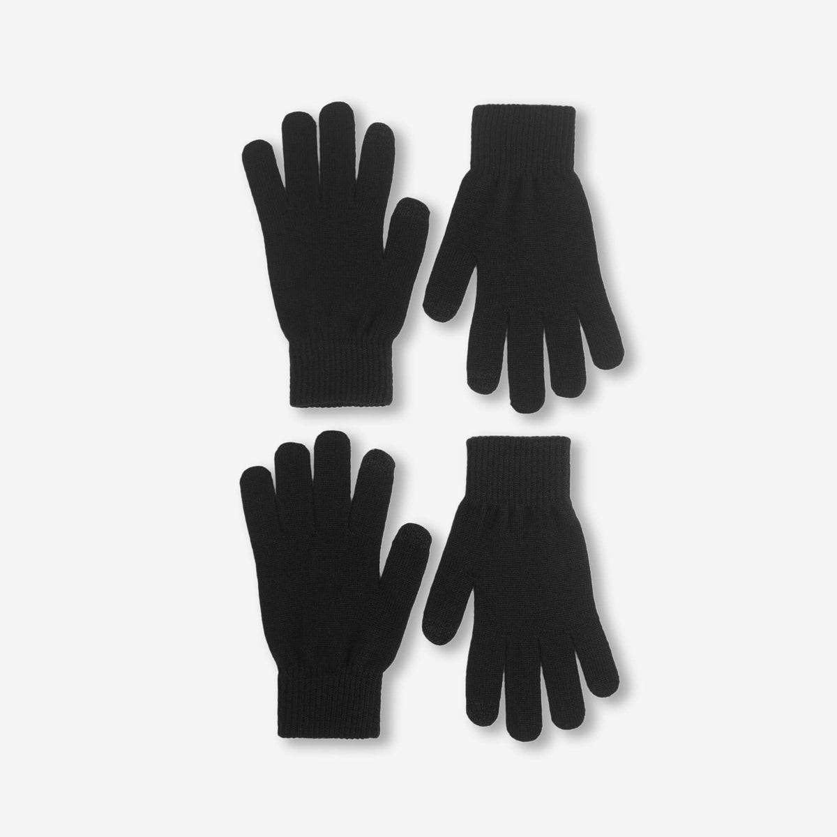2-pack of touchscreen gloves BLACK