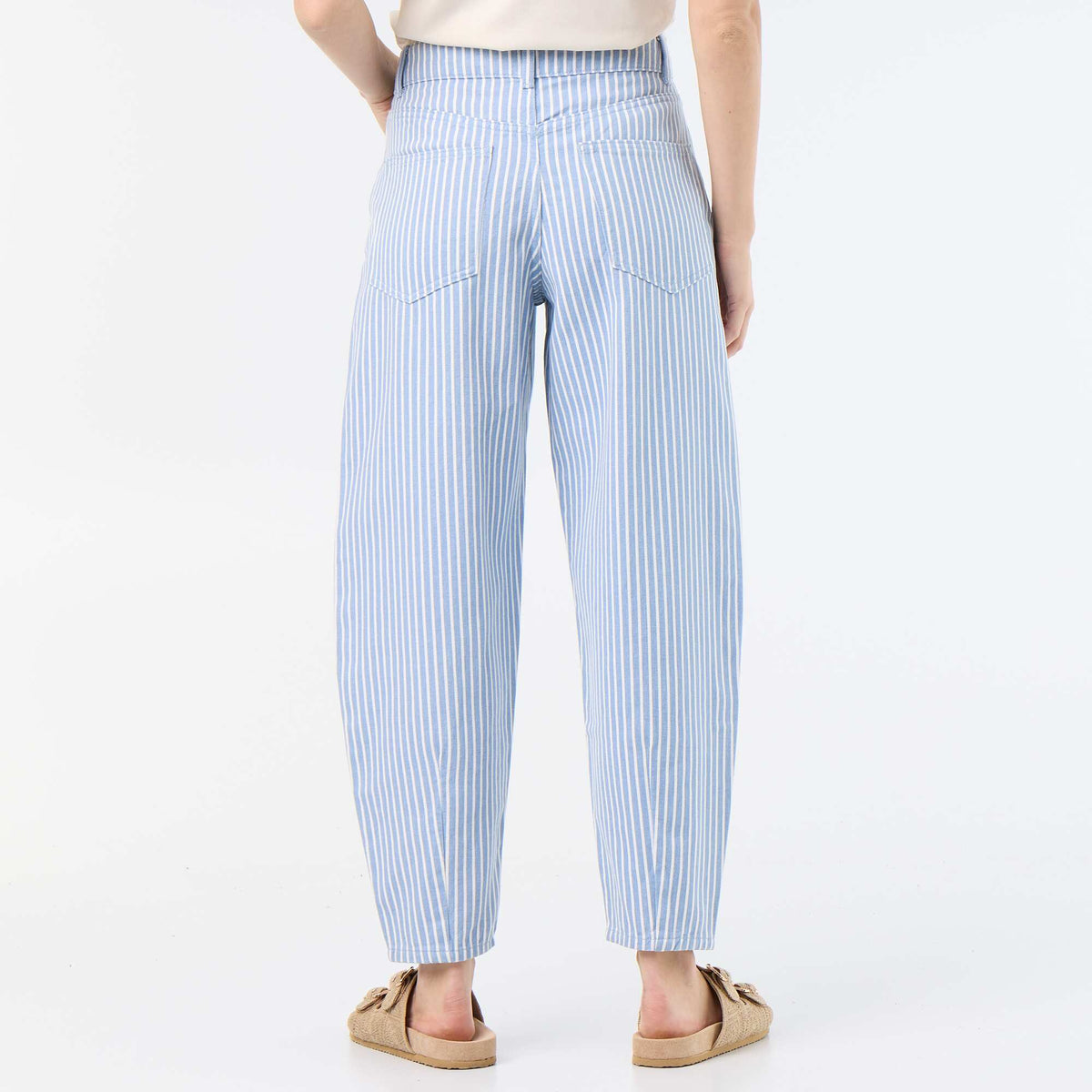 High-waisted balloon-leg trousers BLUE