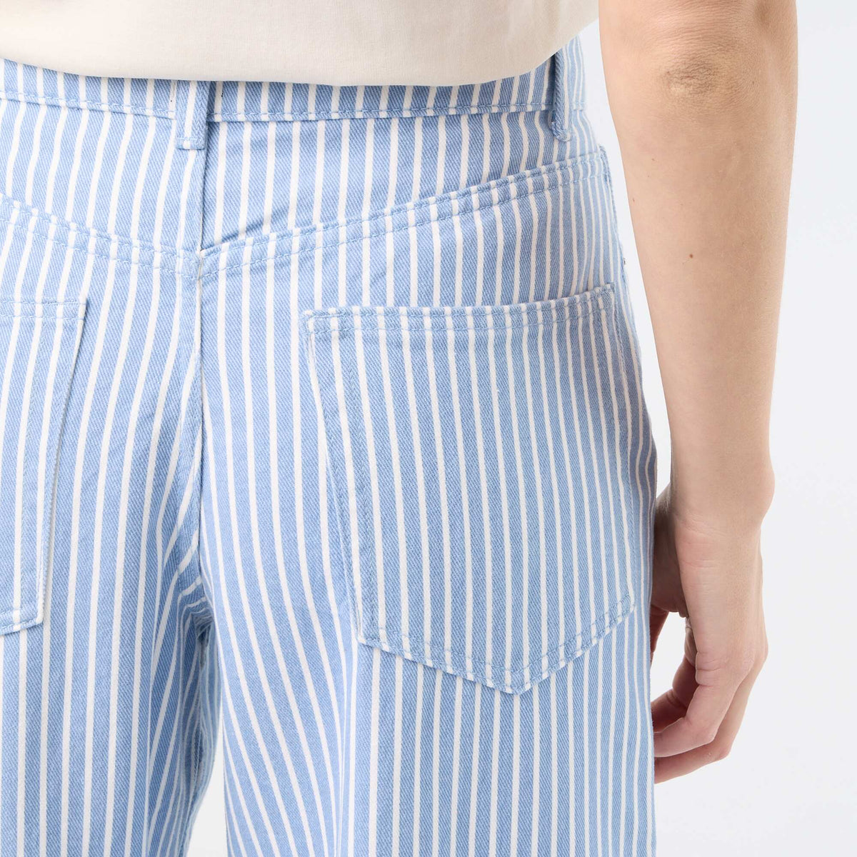 High-waisted balloon-leg trousers BLUE