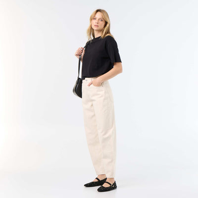 High-waisted balloon-leg trousers WHITE