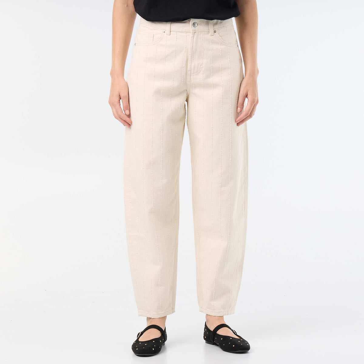 High-waisted balloon-leg trousers WHITE