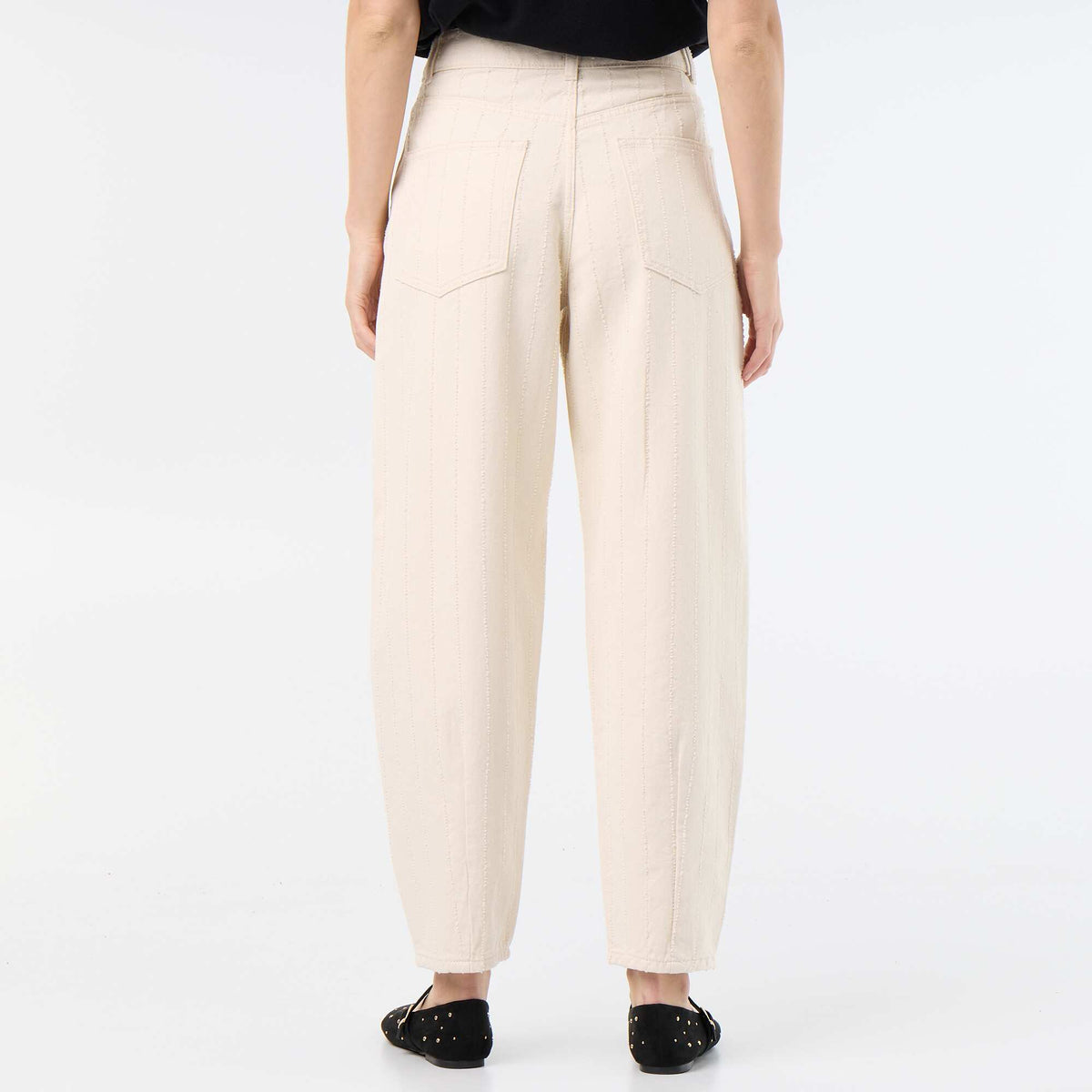 High-waisted balloon-leg trousers WHITE