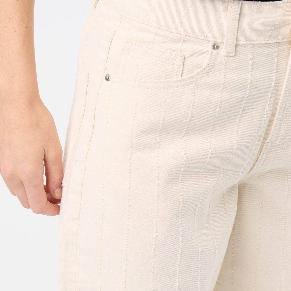 High-waisted balloon-leg trousers WHITE