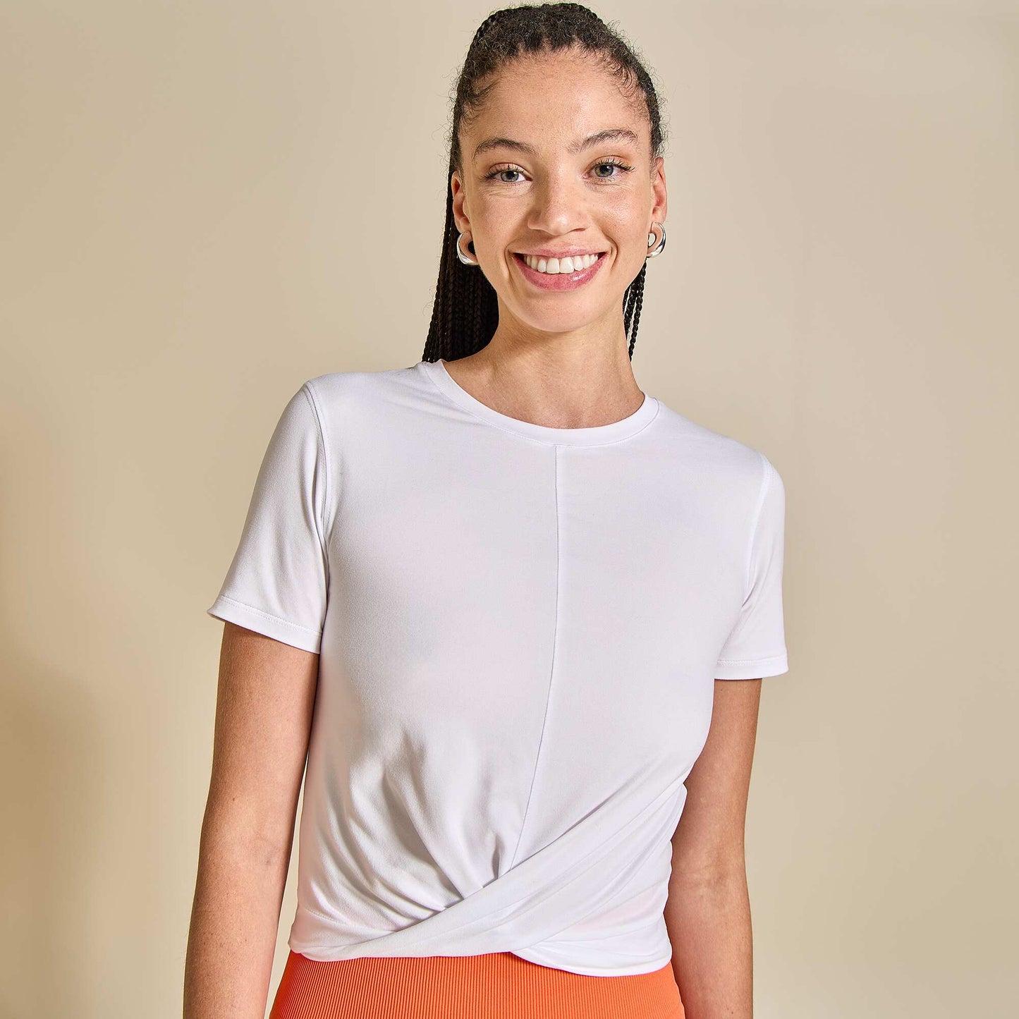 Ruched Sports T-shirt WHITE