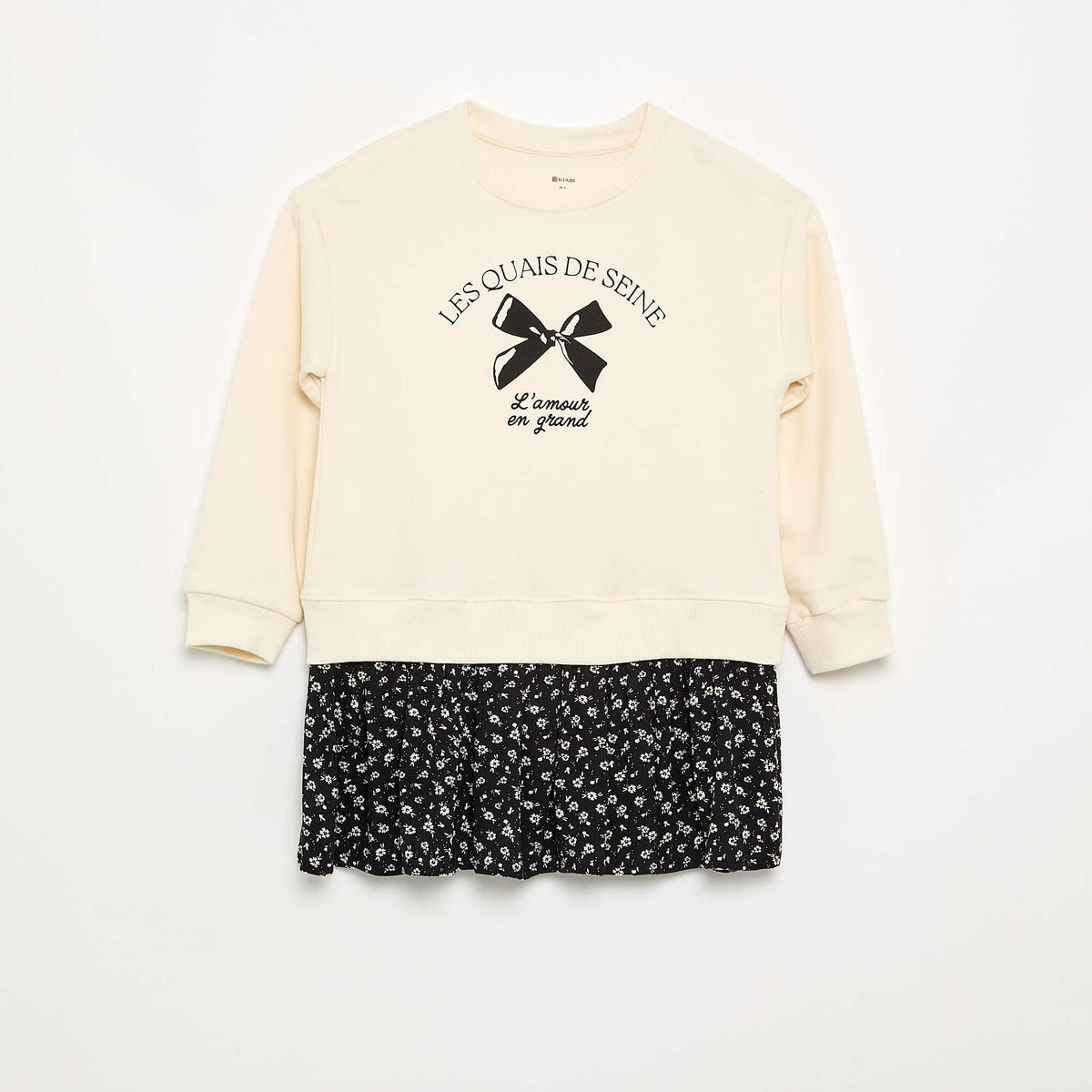 2-in-1 Dress with Sweatshirt Top WHITE