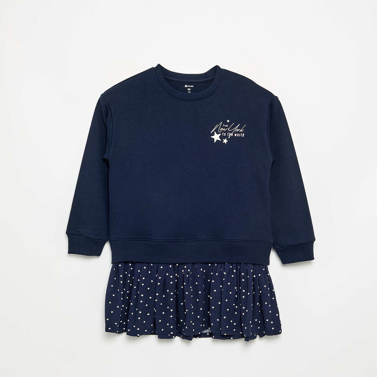 2-in-1 Dress with Sweatshirt Top BLUE