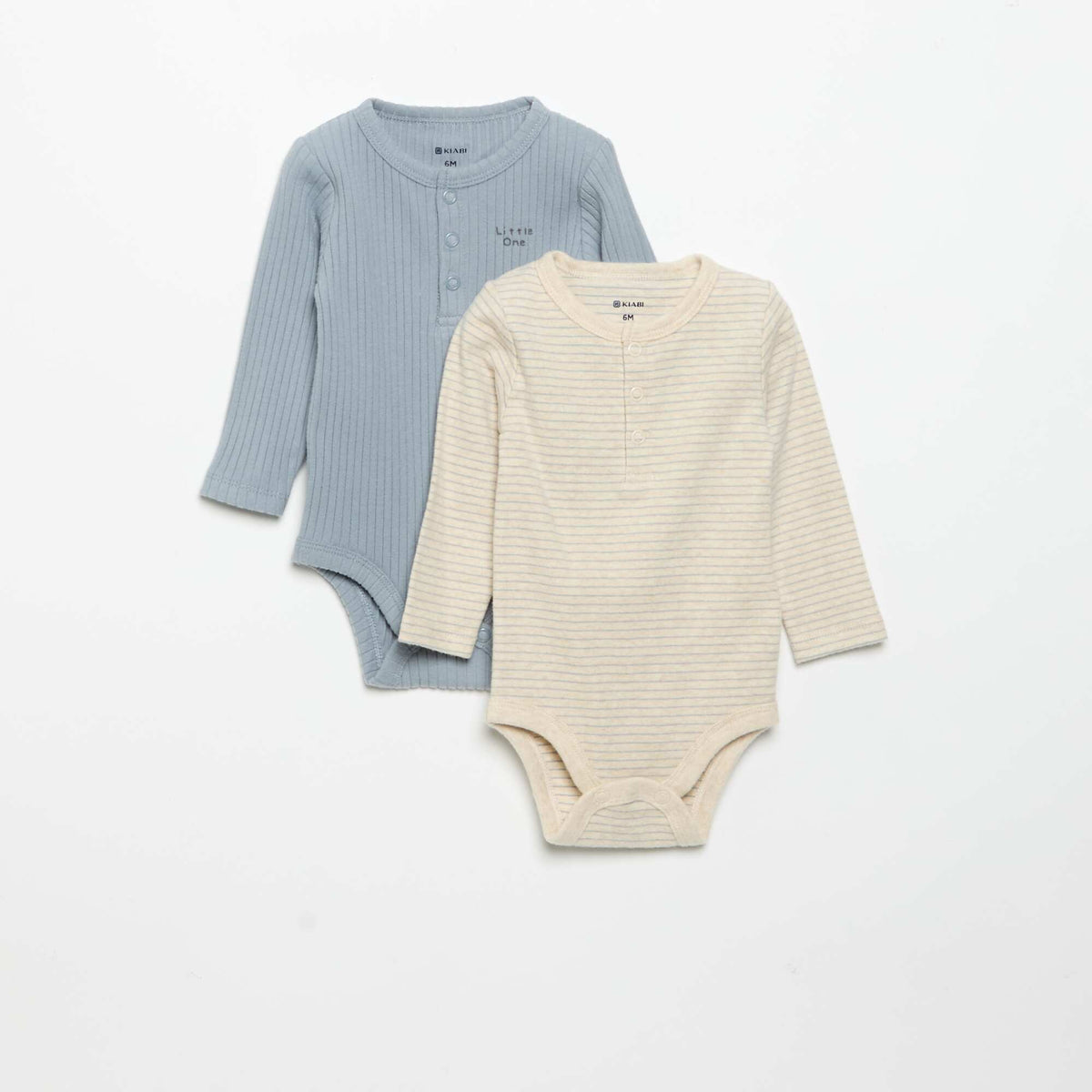 2-Pack Long-Sleeved Bodysuits BEIGE