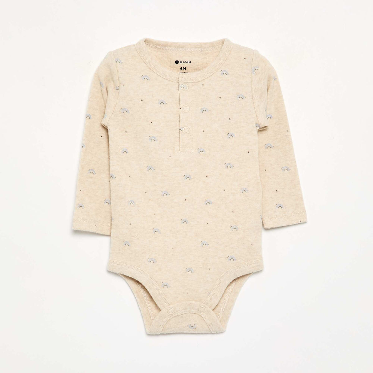 2-pack of long-sleeved bodysuits BEIGE