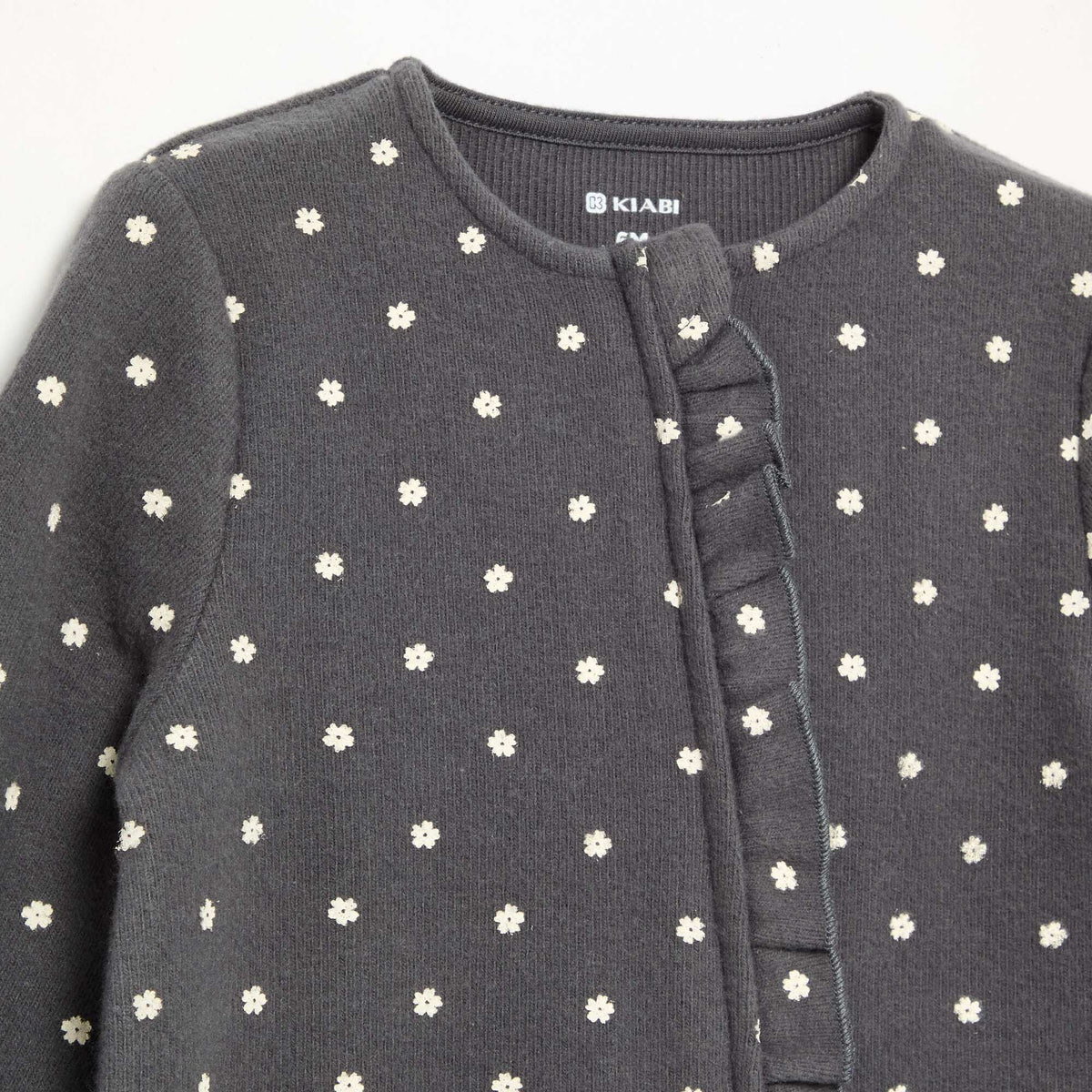 Velour Long-Sleeved Footless Sleepsuit GREY