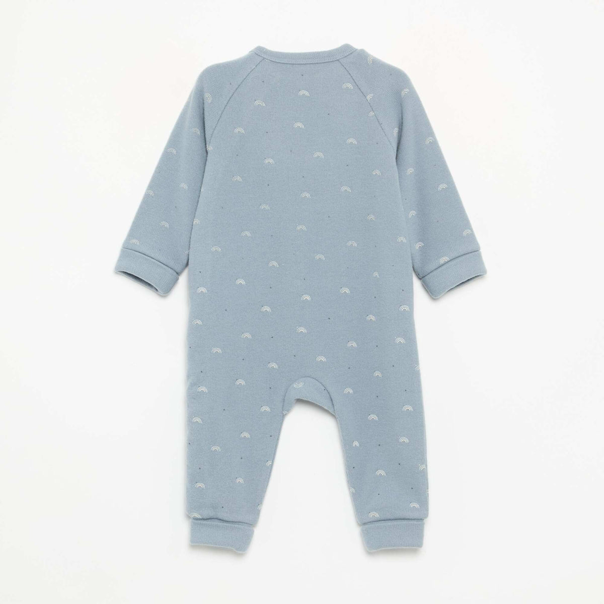 Velour Long-Sleeve Footless Sleepsuit BLUE