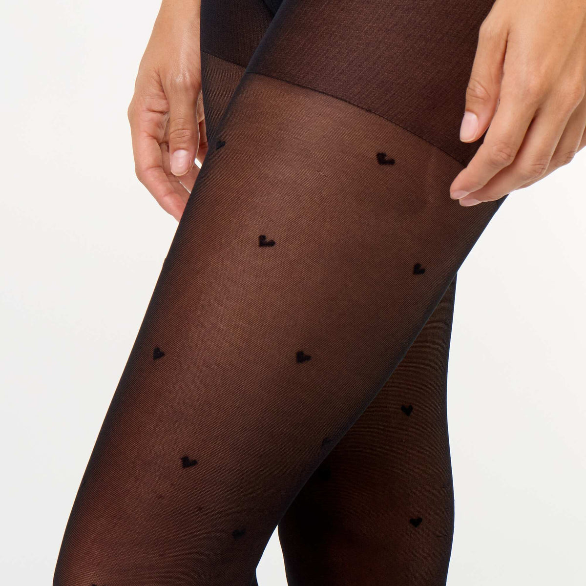 Heart-patterned tights BLACK