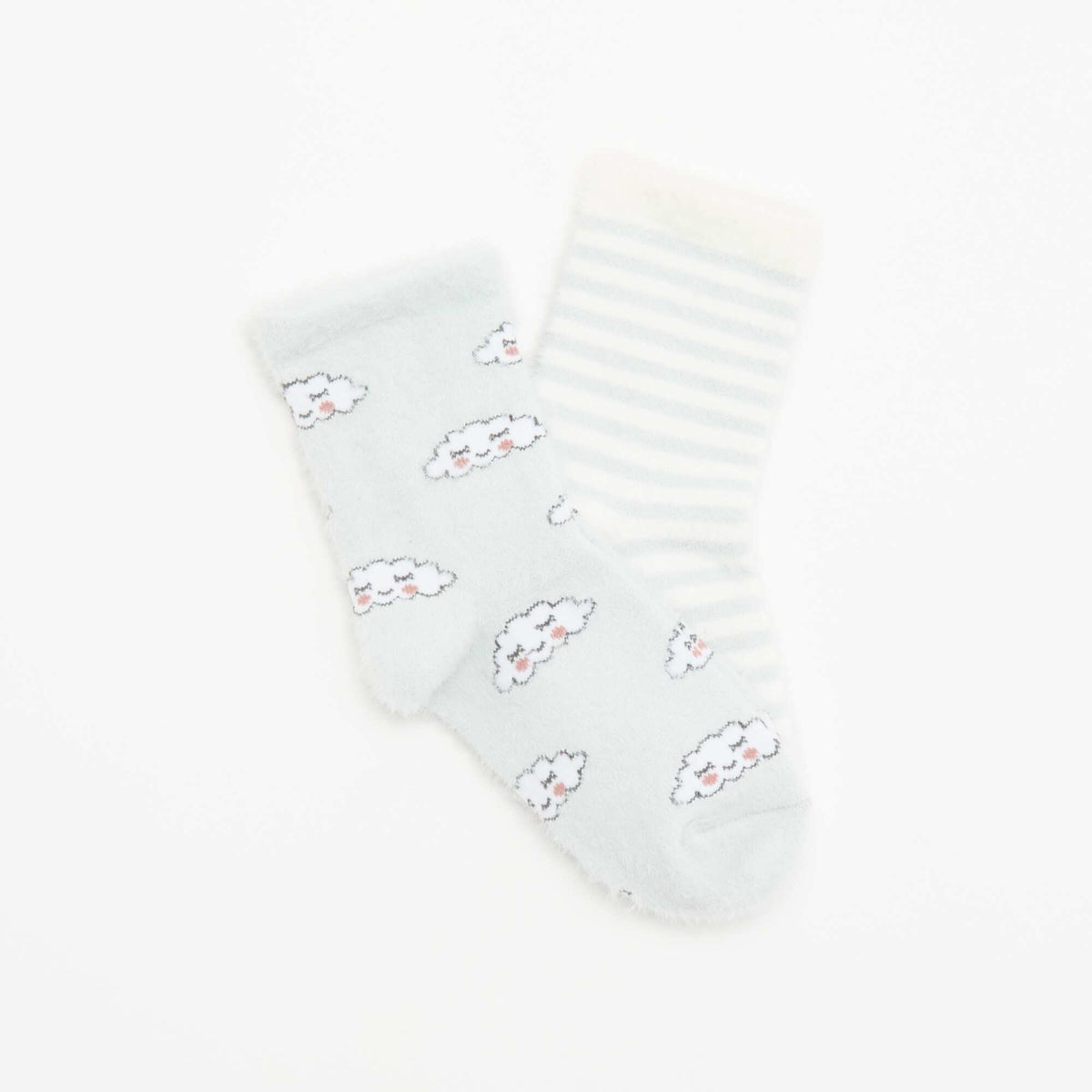 2-Pack of Fun Patterned Mid-Calf Socks SKY BLUE