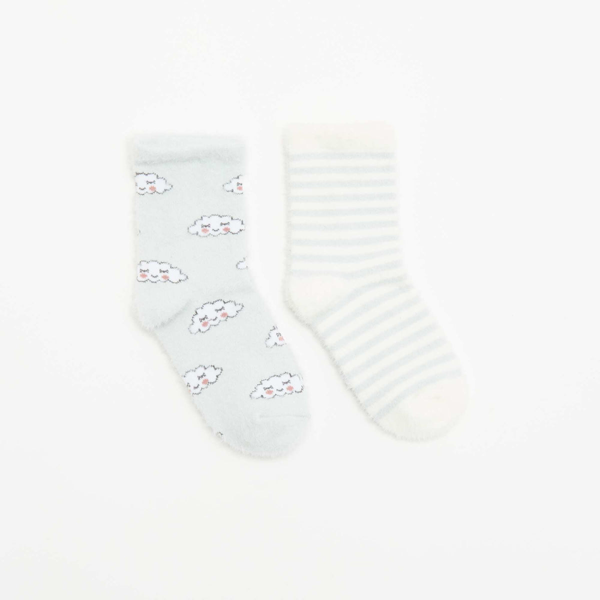 2-Pack of Fun Patterned Mid-Calf Socks SKY BLUE