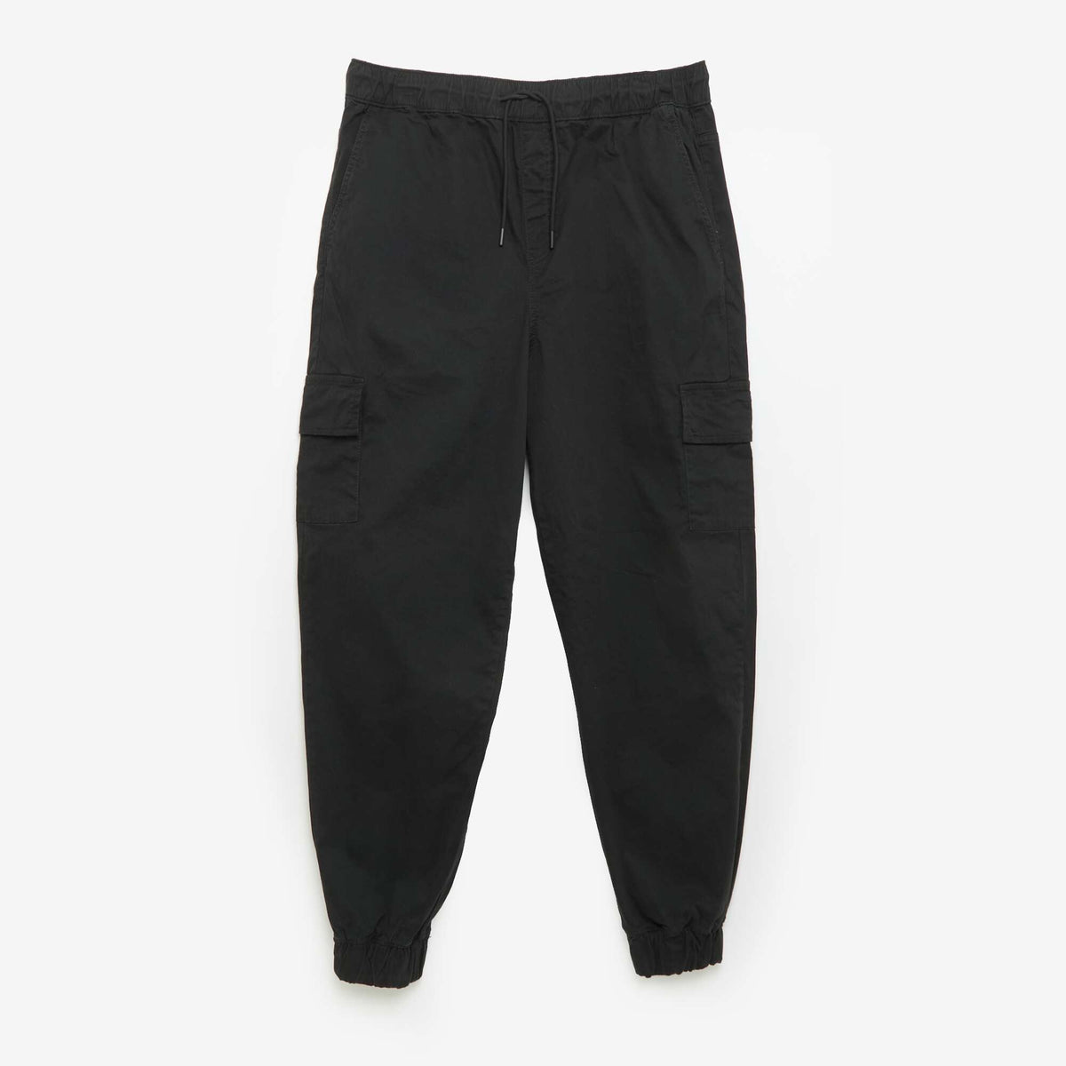 Wide twill trousers BLACK