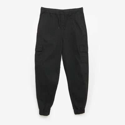 Wide twill trousers BLACK