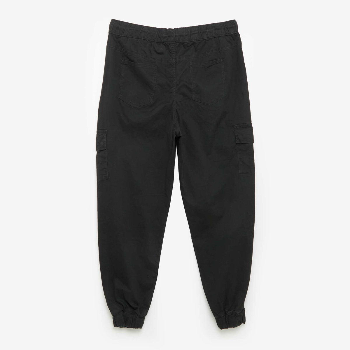 Wide twill trousers BLACK