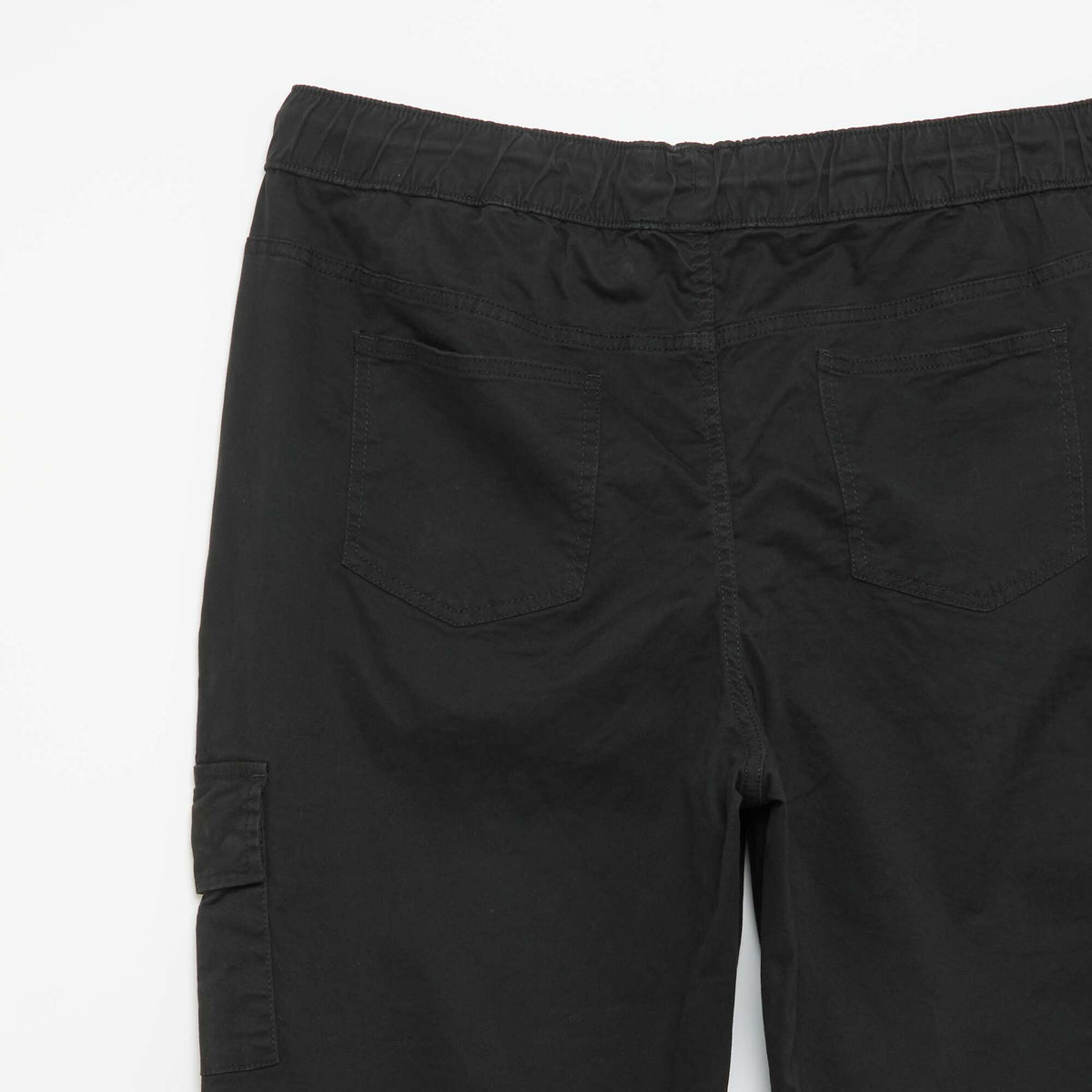 Wide twill trousers BLACK
