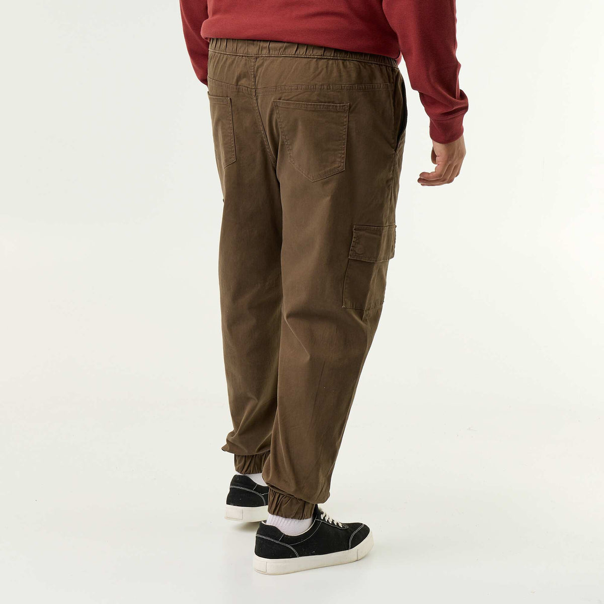 Wide twill trousers BROWN