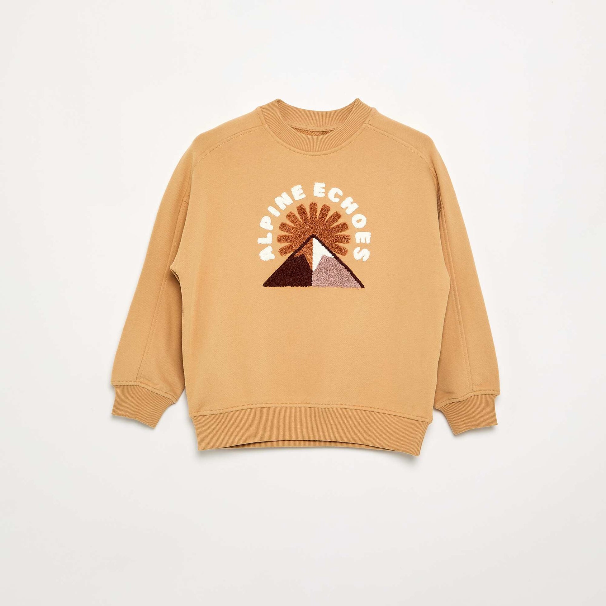 Printed Oversized Sweatshirt BEIGE