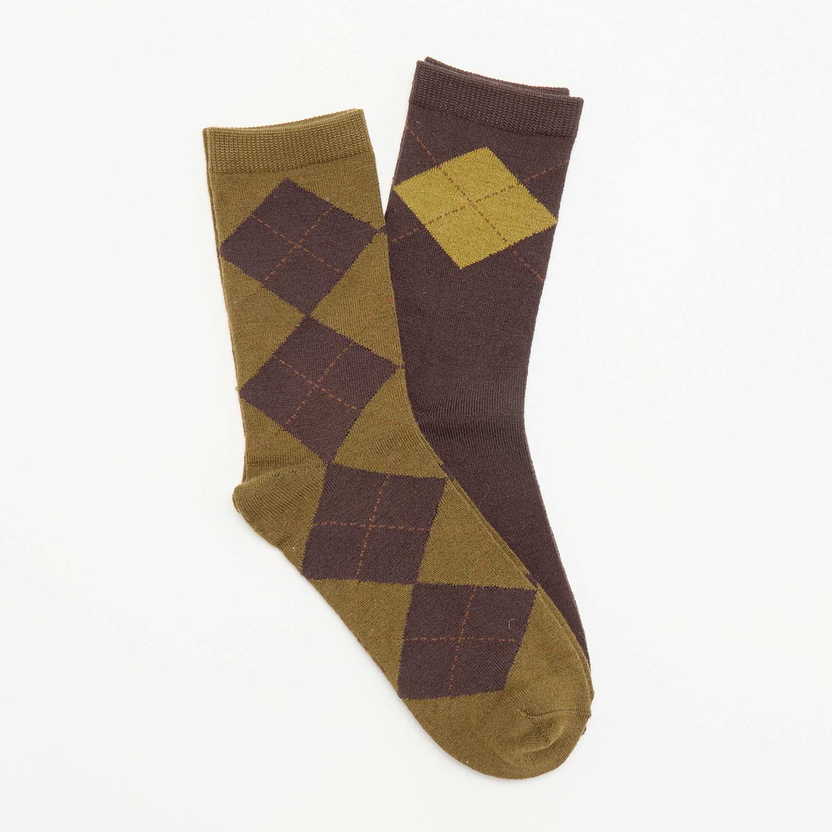 Pack of 2 Printed Ankle Socks KHAKI