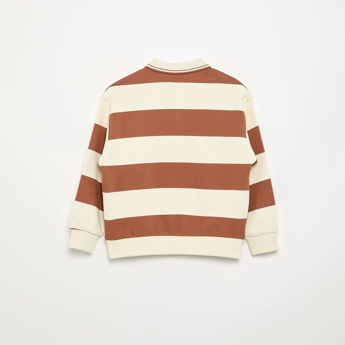 Long-sleeved rugby style polo shirt BEIGE