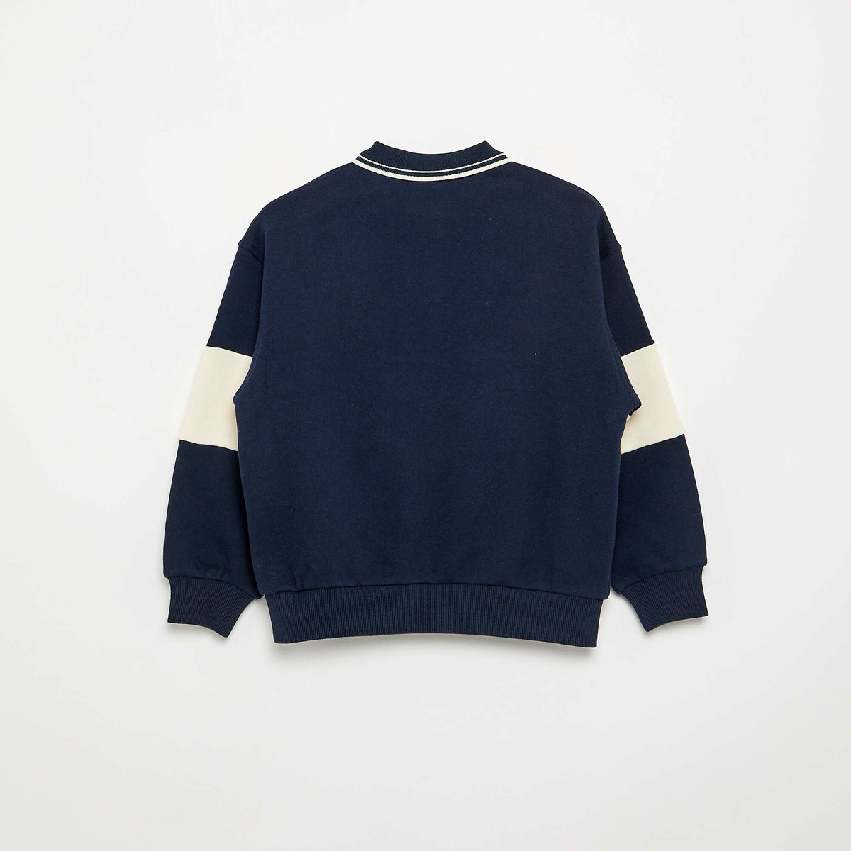 Long-sleeved rugby style polo shirt BLUE