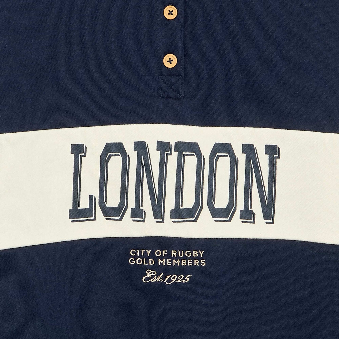 Long-sleeved rugby style polo shirt BLUE